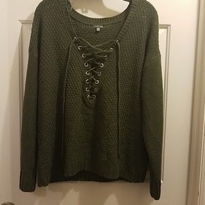 Olive green knit sweater